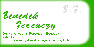 benedek ferenczy business card